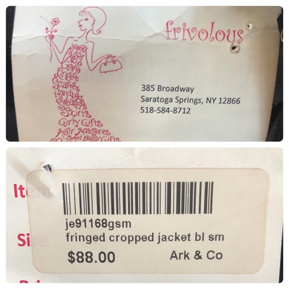 NWT Ark & Co Fringed Suede Cropped Jacket - Picture 6 of 8